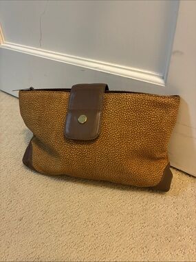 Vintage Cardo Rosso Italy Pebble Textured Leather Flap Clutch Bag👝